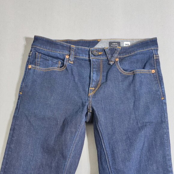 Volcom Vorta jeans men's size 30 Atlantic blue colour Slim Straight - Picture 2 of 13